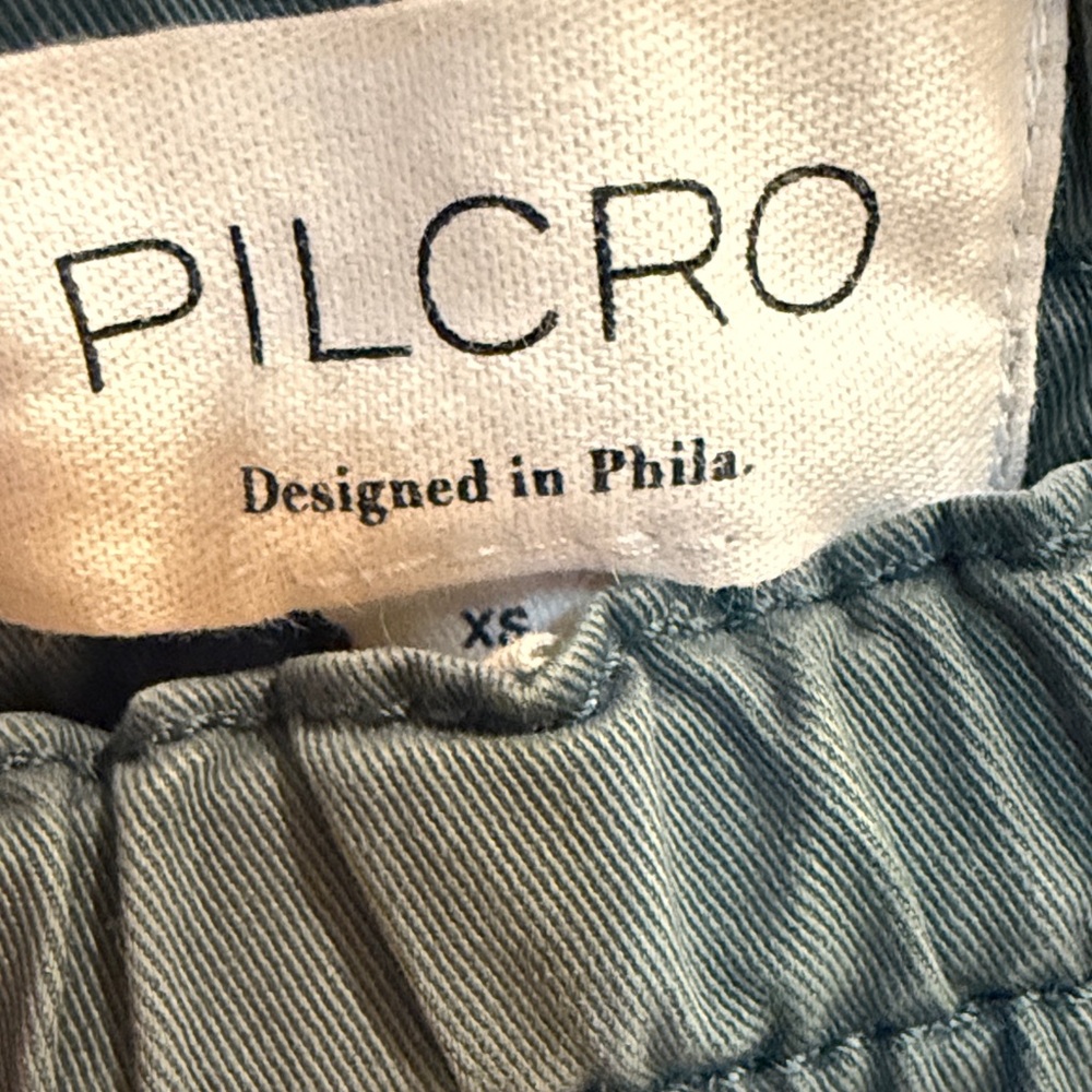 Pilcro Izzie relaxed Green Wide-Leg barrel Pants - Picture 3 of 6